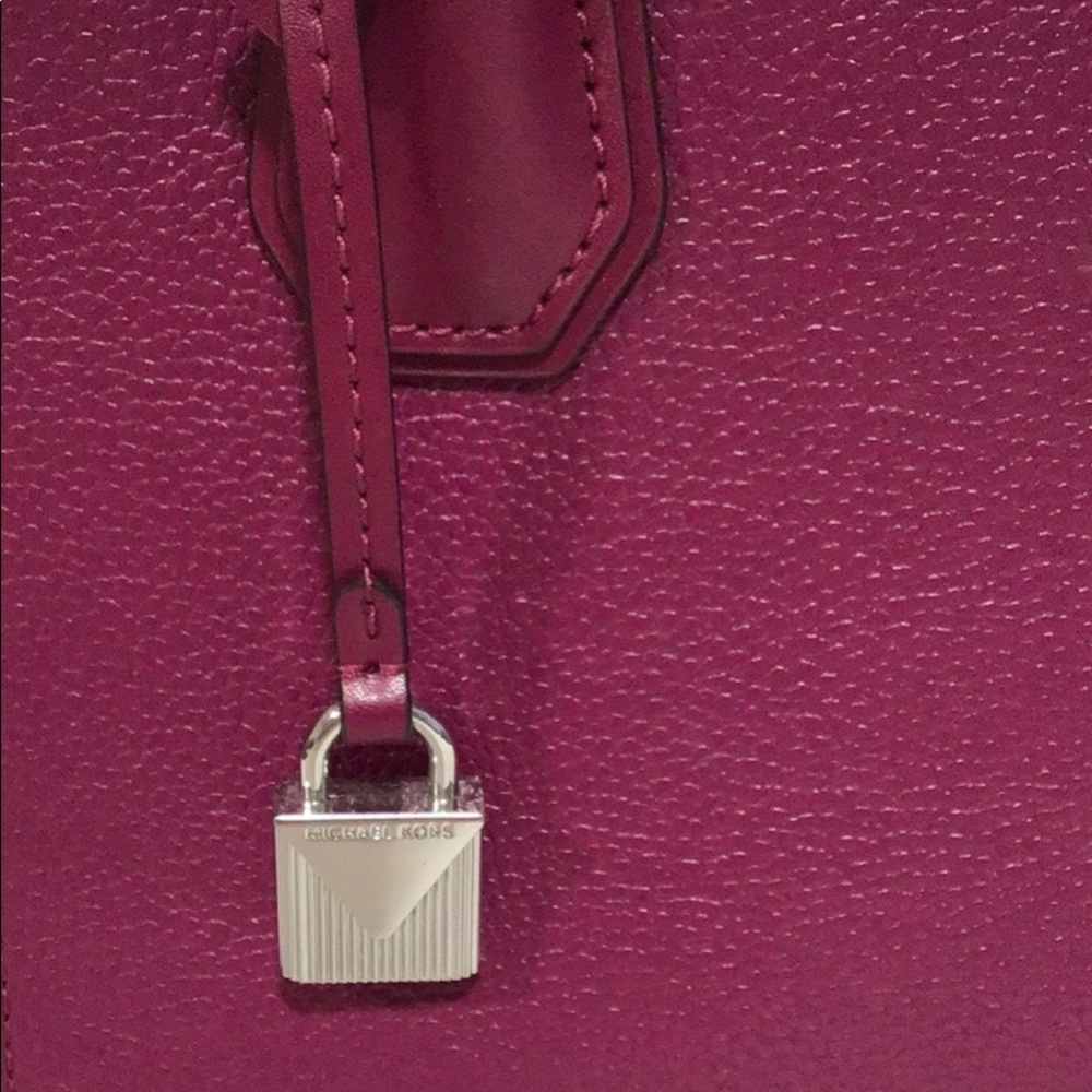 Michael Kors Leather Mercer Crossbody/Handbag, Purple - Picture 3 of 9